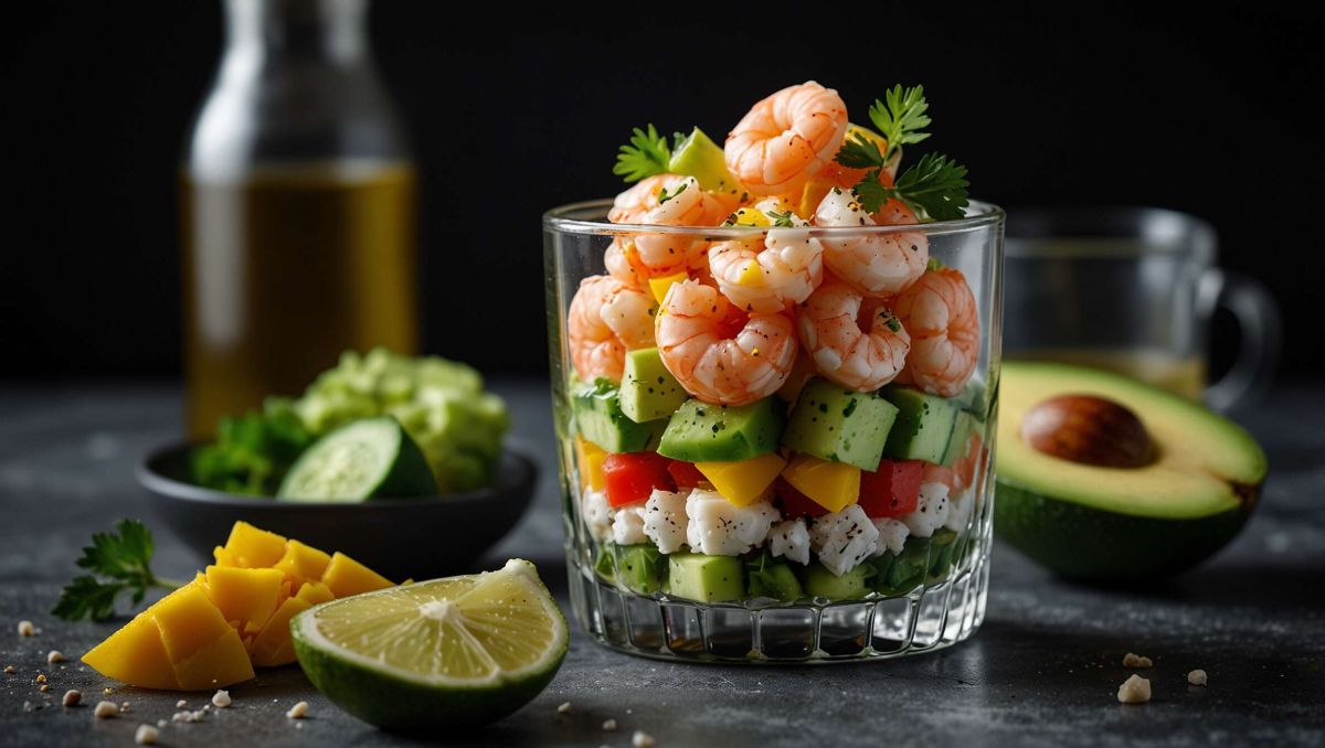 Verrine de salade de crevettes citronnée : un apéritif rafraîchissant et simple