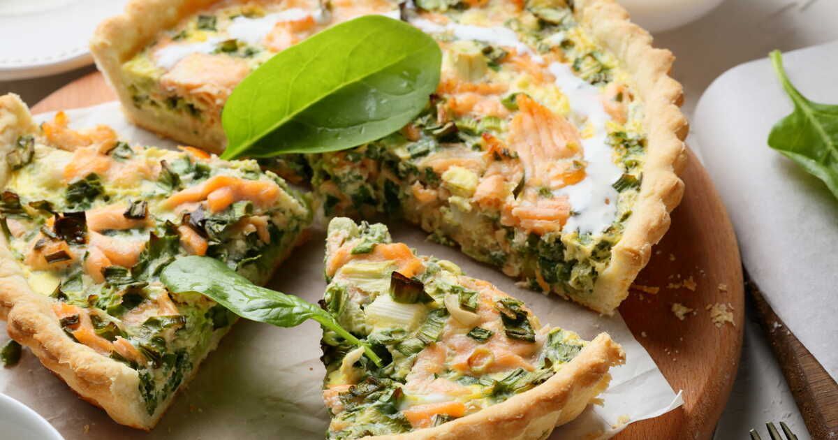 pimentez vos dîners en famille avec une tarte gourmande au saumon et épinards