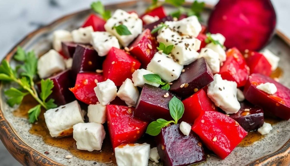 Salade de betteraves à la feta : recette estivale savoureuse