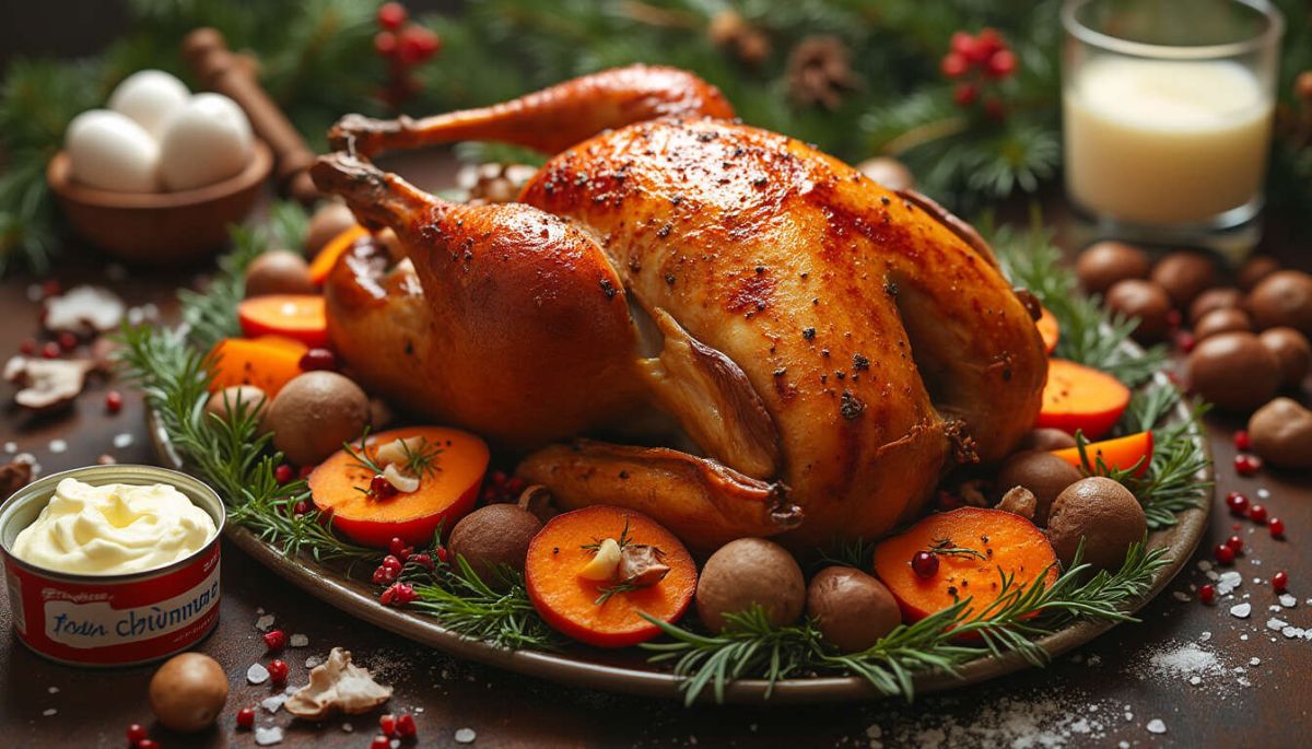 Un délice de Noël : pintade farcie aux marrons