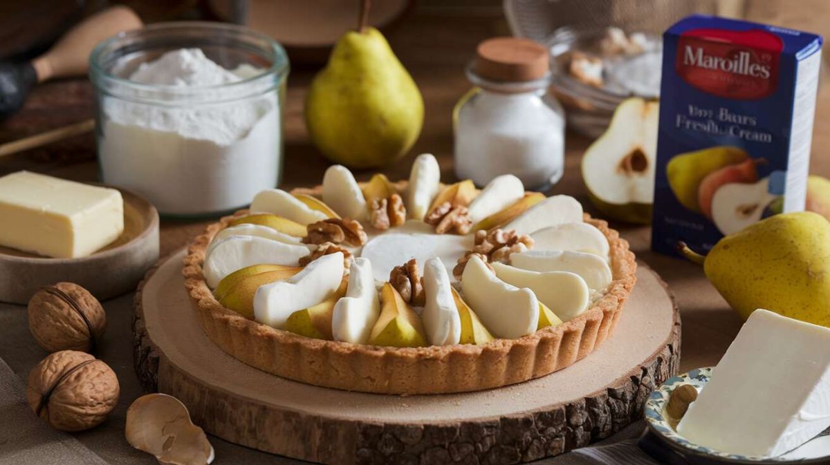 la tarte poires, noix et maroilles : un exquis mélange de saveurs