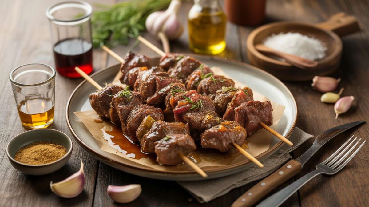 Brochettes de boeuf marinées : recette express