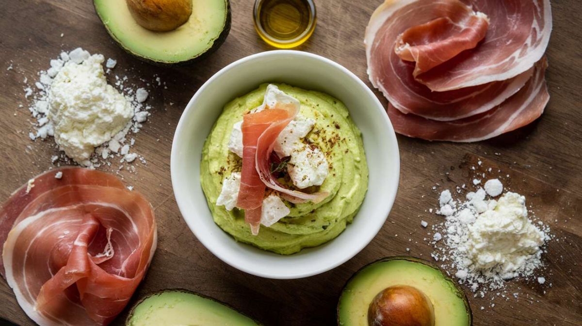 Recette de mousse d’avocat au fromage de chèvre et jambon cru