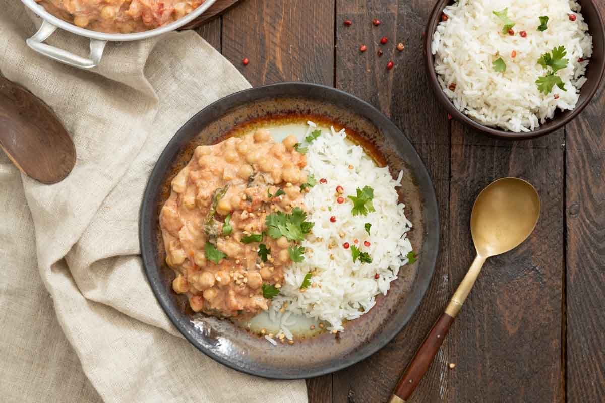 Curry de pois chiche aux épinards