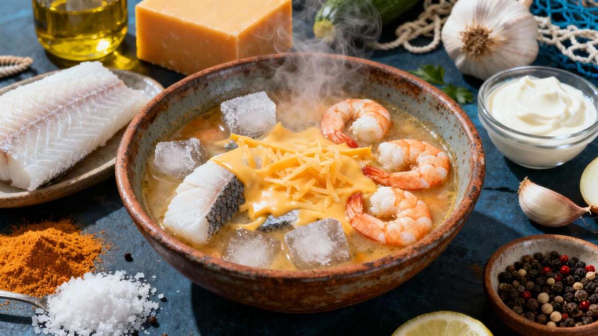 Plongez dans la douceur d'une soupe de poissons au fromage