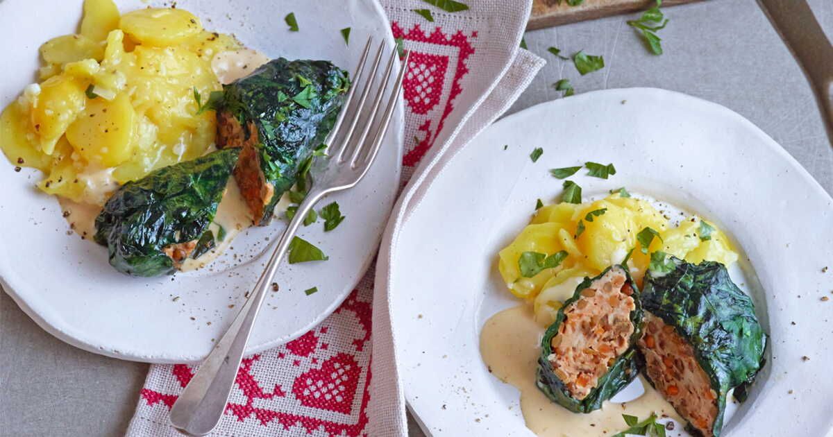 Paupiettes de porc et veau aux épinards