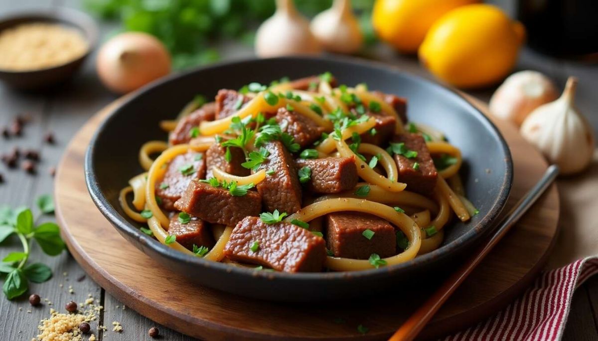 Un voyage culinaire avec le bœuf aux oignons et gingembre