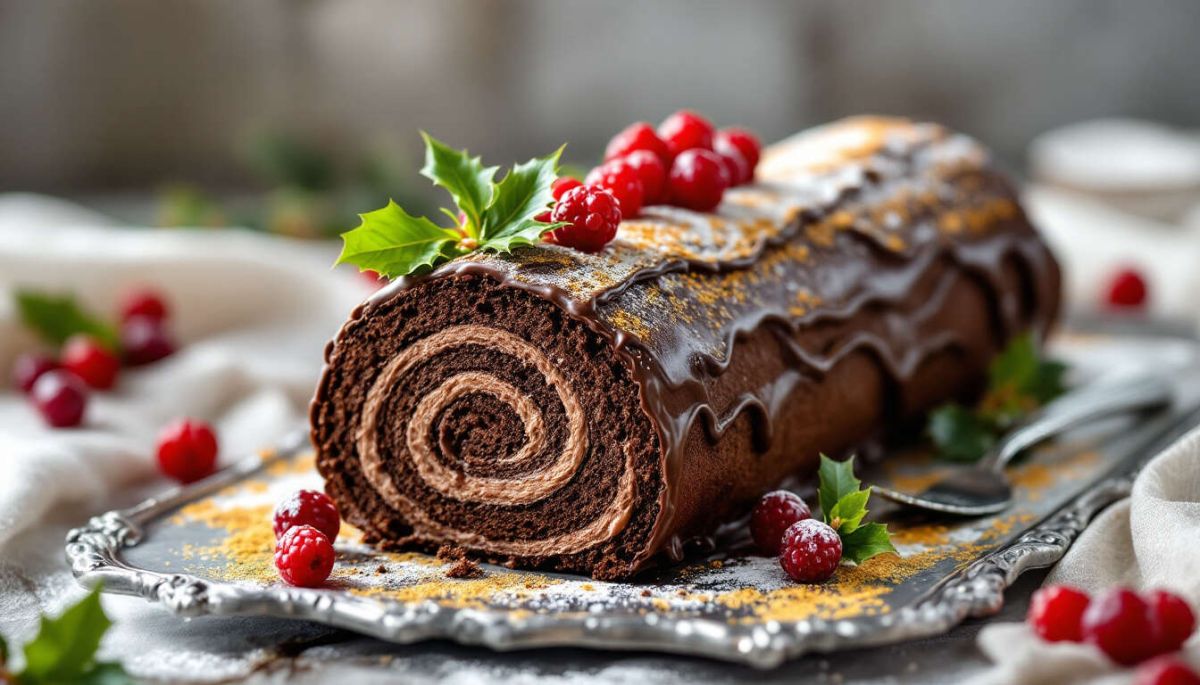 Une bûche de Noël légère au chocolat pour des fêtes délicieuses