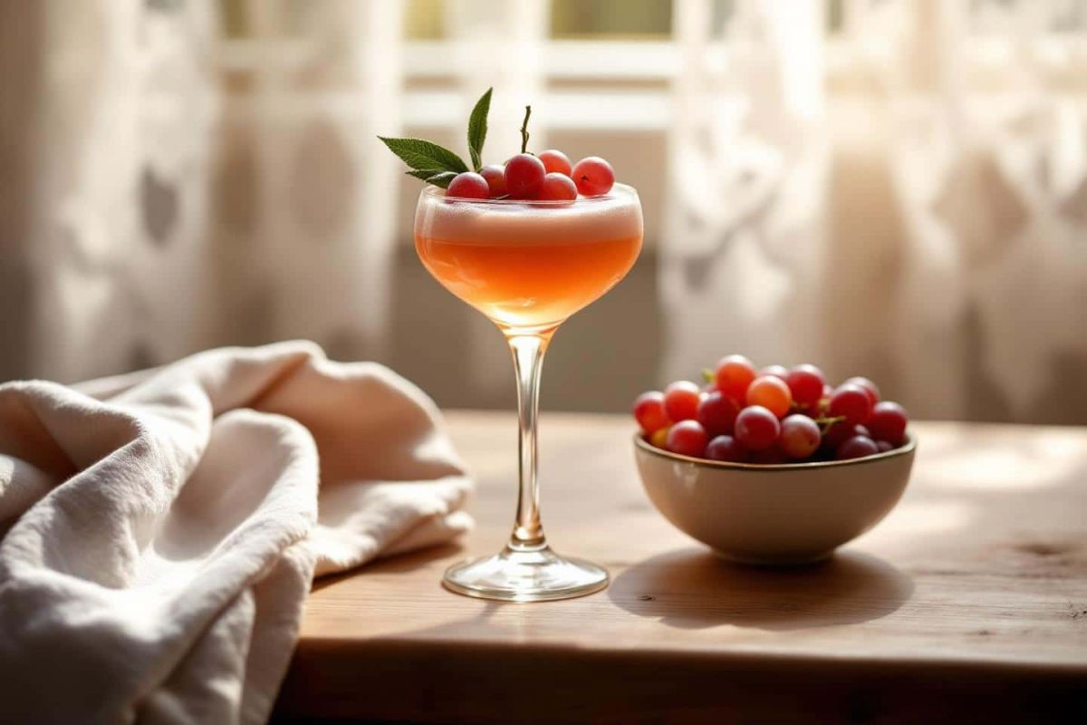 La magie d'un cocktail automnal : découvrez le Autumn Smash raisin muscat-sauge