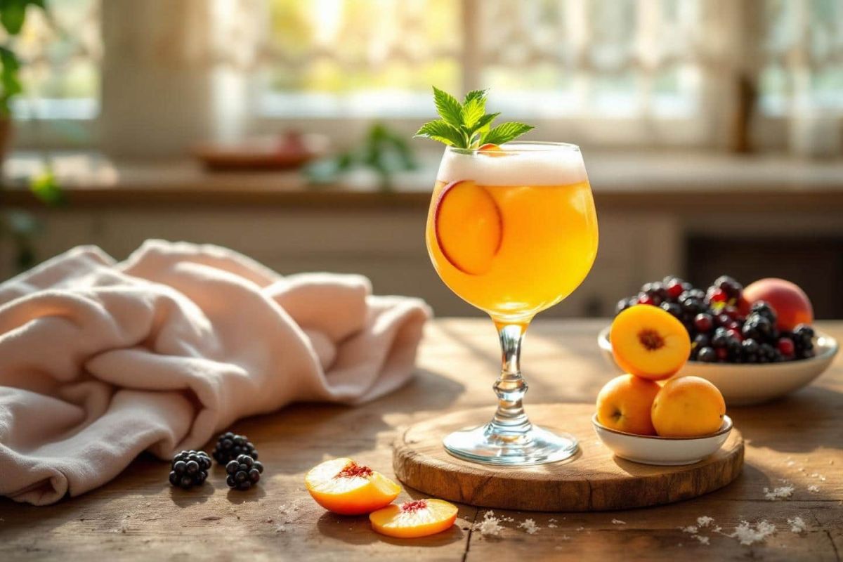 Un mojito cassis-pêche pour des apéros rafraîchissants
