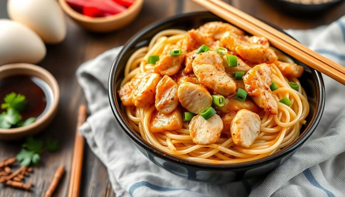 Découvrez la recette irrésistible des nouilles sautées au poulet