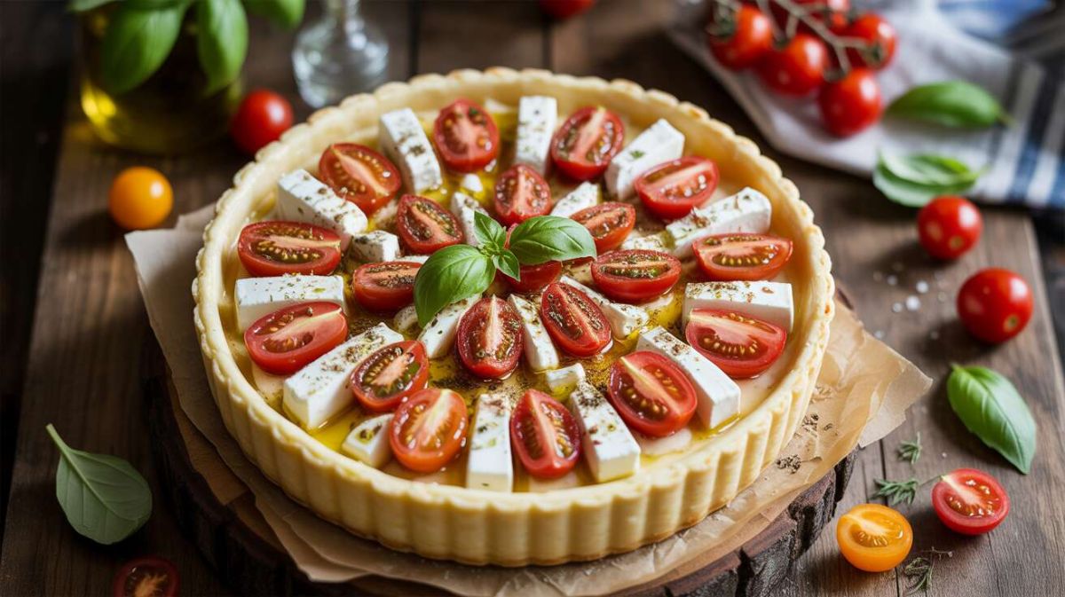 Découvrez la tarte d'été au fromage et tomates cerises : un régal à chaque bouchée